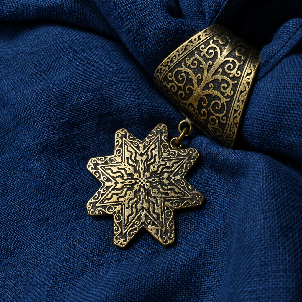 100% Natural Linen Scarf Ring "Polaris"