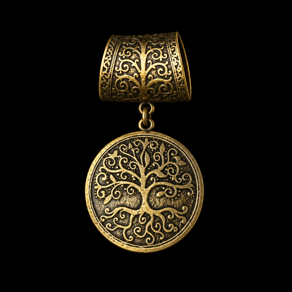 100% Natural Linen Scarf Ring "Tree of Life."