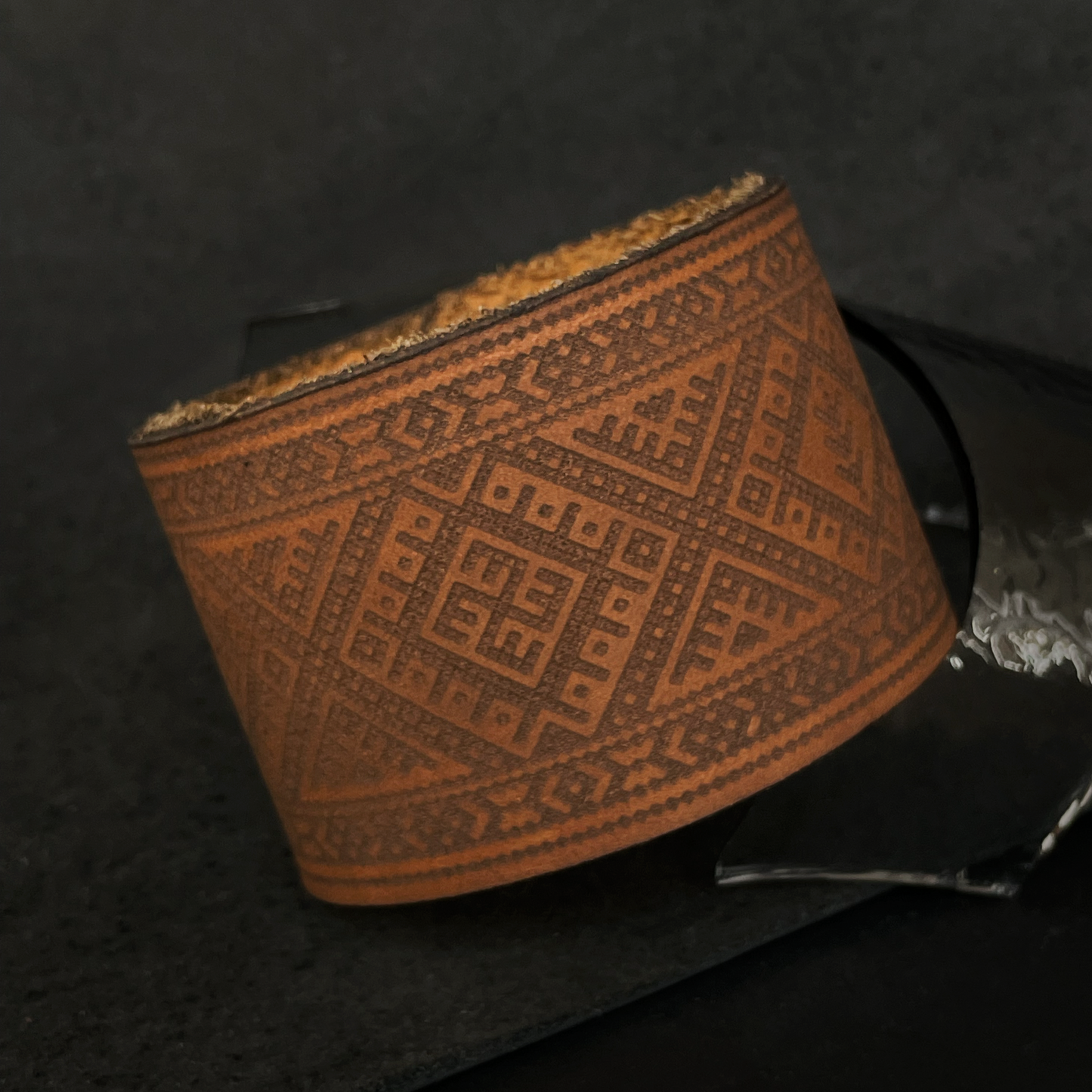 Wide Leather Baltic Bracelet