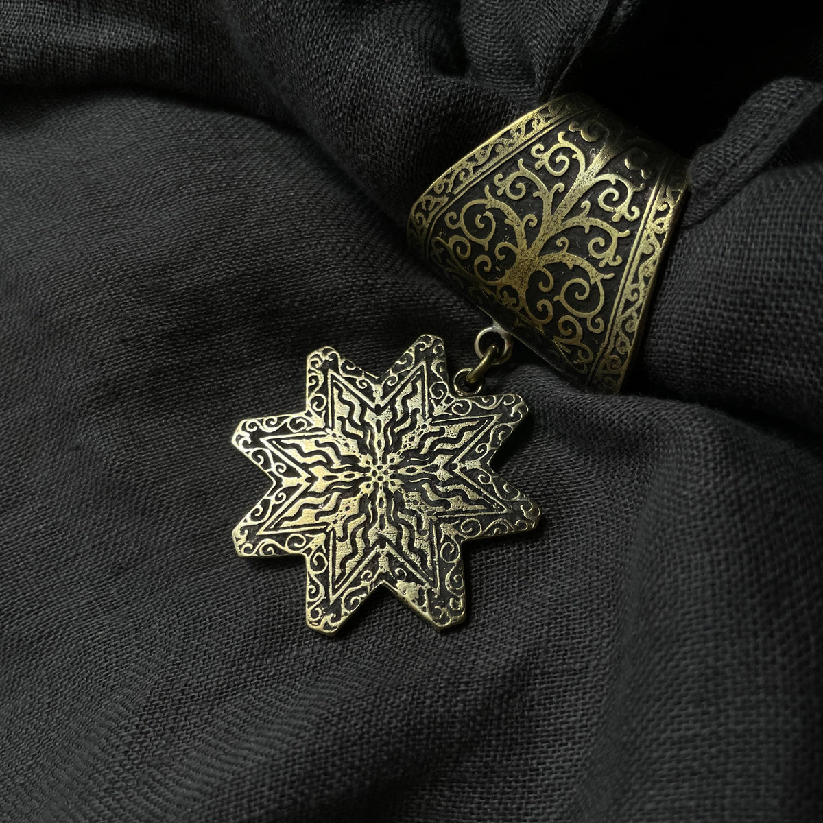 100% Natural Linen Scarf Ring "Polaris"
