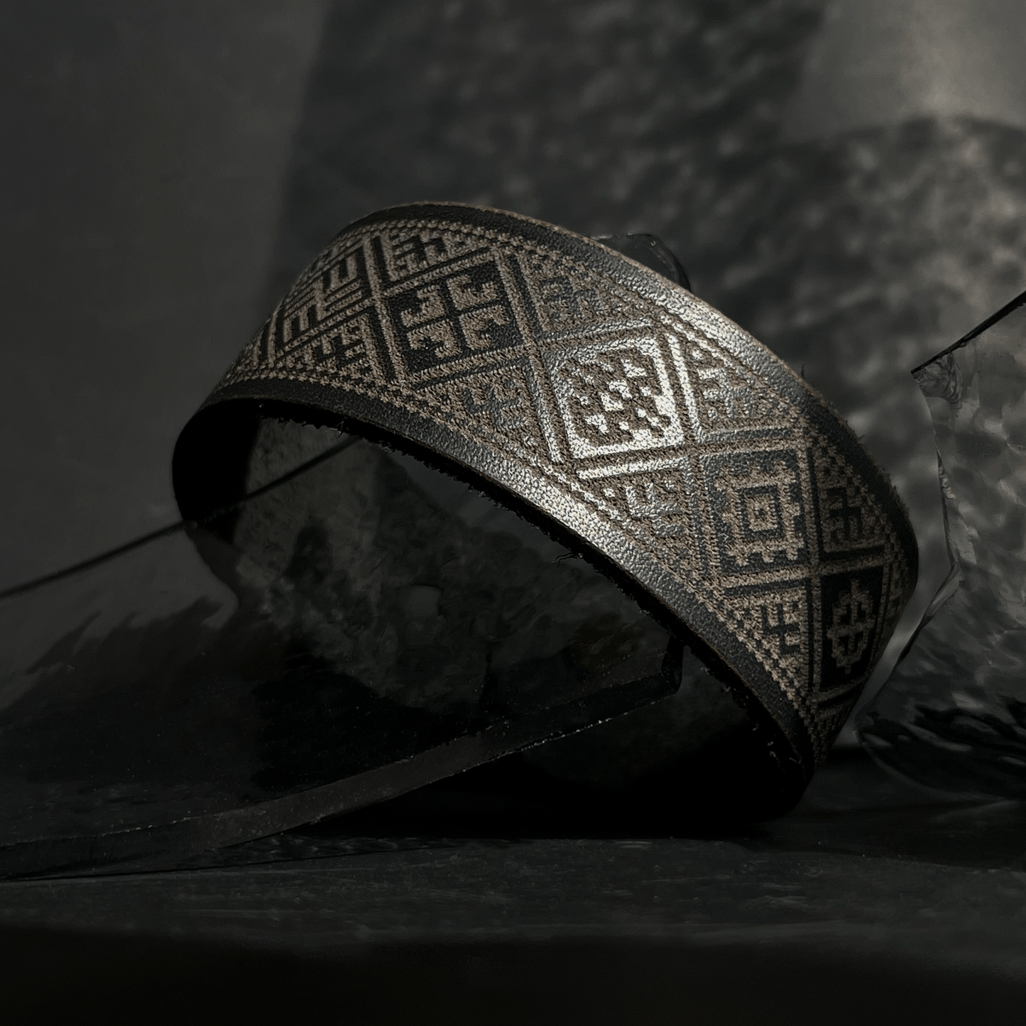 Black leather bracelet