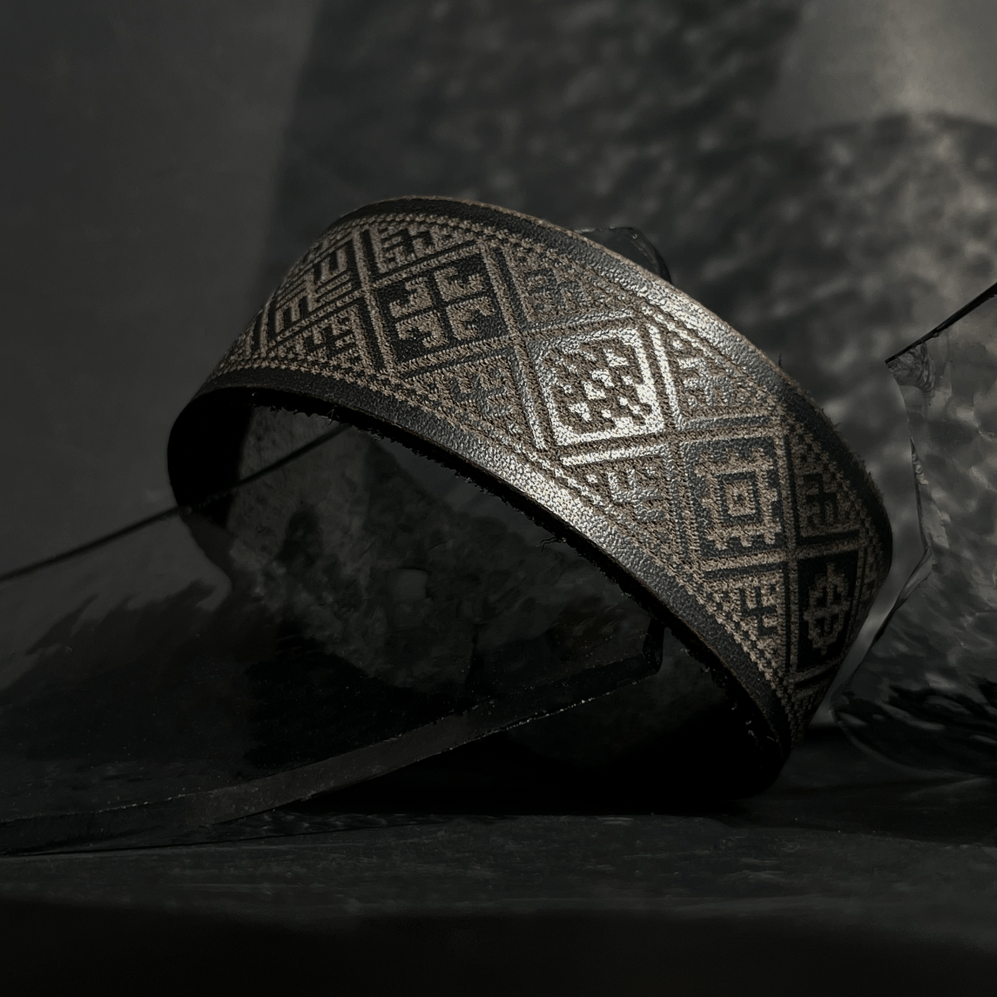 Black leather bracelet