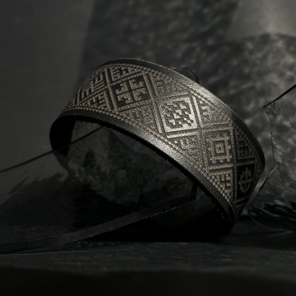 Black leather bracelet