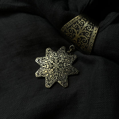 100% Natural Linen Scarf Ring "Polaris"